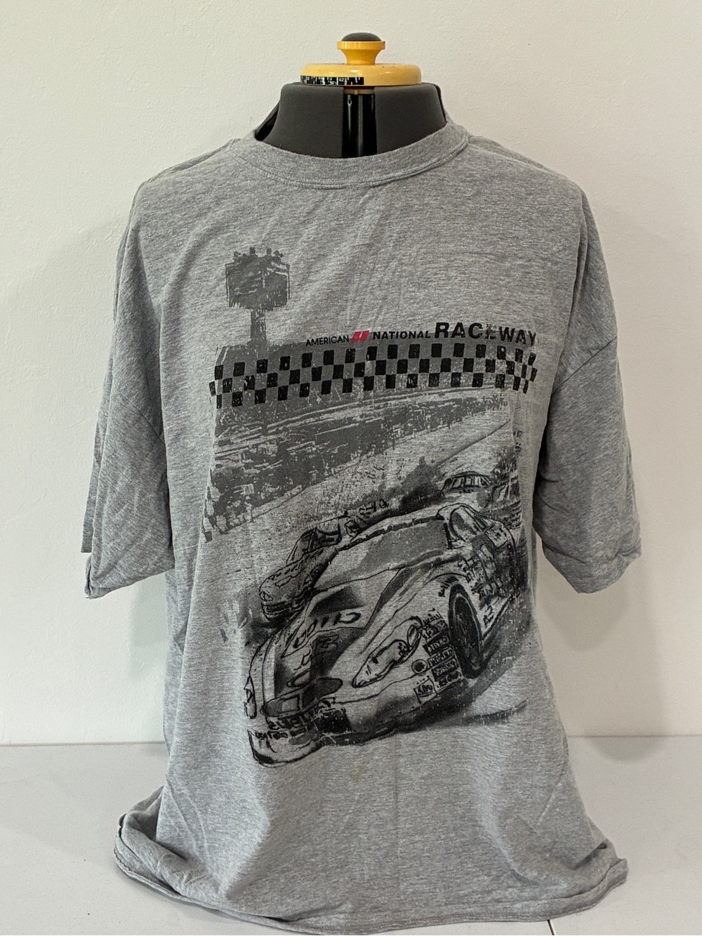 Vintage Hanes Beefy-T American National Raceway Graphic Shirt 2XLRacing Tee 90s